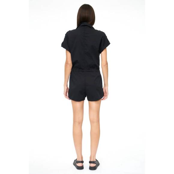 NEW PISTOLA meg short sleeve zip romper in fade to black - Picture 3 of 3